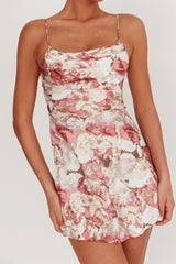 Well Versed Pleated Mini Dress Rose