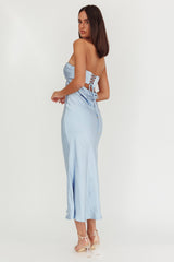 Moon Song Strapless Laced Back Dress Midnight Blue