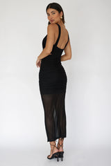 Willa Ruched Cut-Out Maxi Dress Black