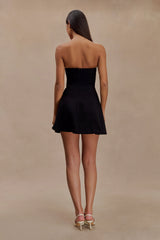 Indiana Strapless Suiting Mini Dress - Black
