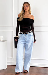She's Yours Light Wash Denim Wide Leg Boyfriend Jeans