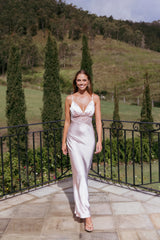 Milla Maxi Lace Dress - Pale Pink