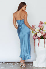 Yvette Wrap Neckline Midi Dress Desert Midnight Blue