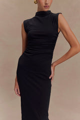 Elliot High Neck Sleeveless Maxi Dress - Black