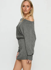 Bellamie Long Sleeve Mini Dress Grey