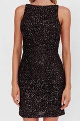 Helsi Backless Mini Dress Sequin Black