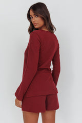 Ryder Drawstring Shorts Burgundy