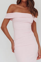 Aurora Sky Off-Shoulder Tie Maxi Dress Pink