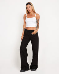 Roomy Extra Wide Low Rise Jeans in Clean Black