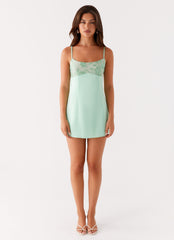 Zion Beaded Mini Dress - Sage